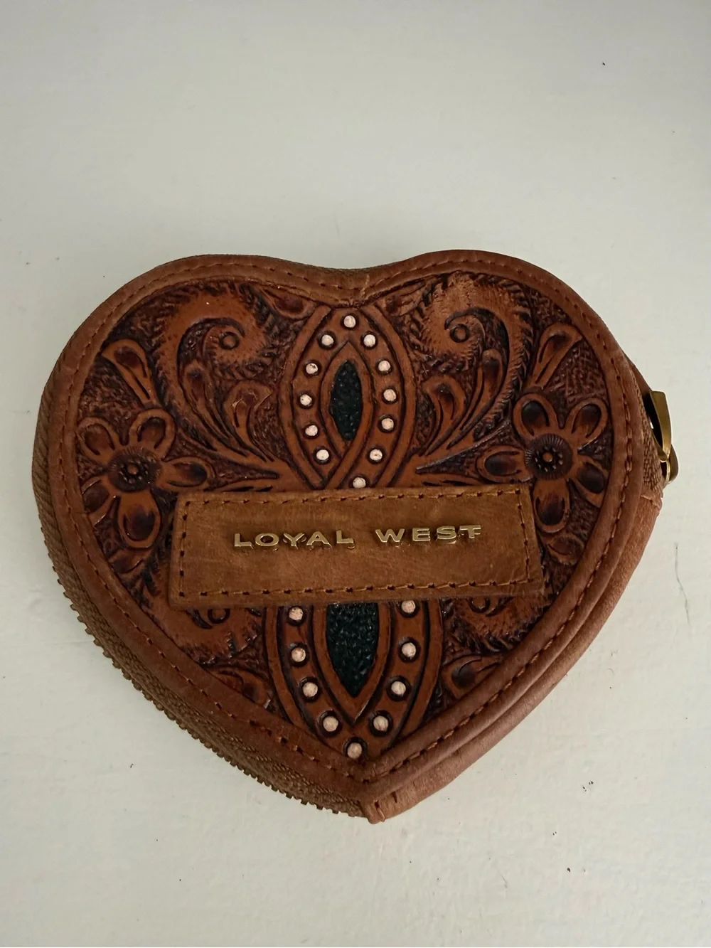LOYAL WEST CUPID COIN POUCH - HANDTOOLED LEATHER